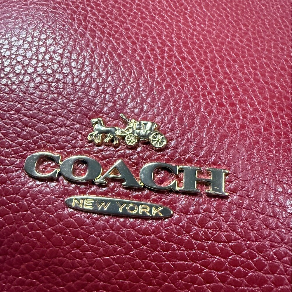 Coach Marlon Hobo Shoulder Bag Womens Burgundy Oxblood Gold Hardware Zip - Picture 7 of 16